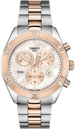 Womens PR 100 Sport Chic Stainless Steel Casual Watch Two-Tone Rose Gold T1019172215100