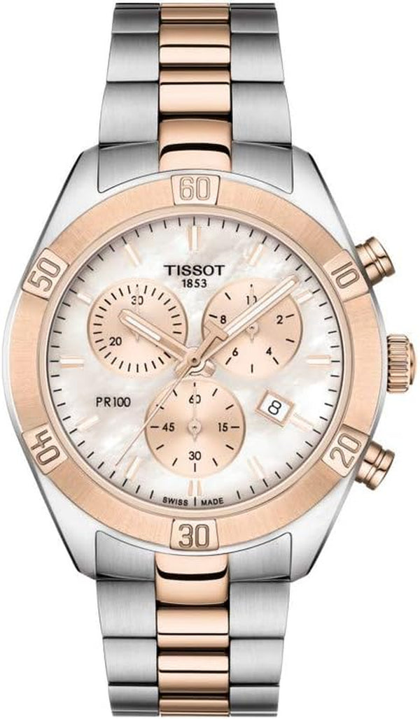 Womens PR 100 Sport Chic Stainless Steel Casual Watch Two-Tone Rose Gold T1019172215100