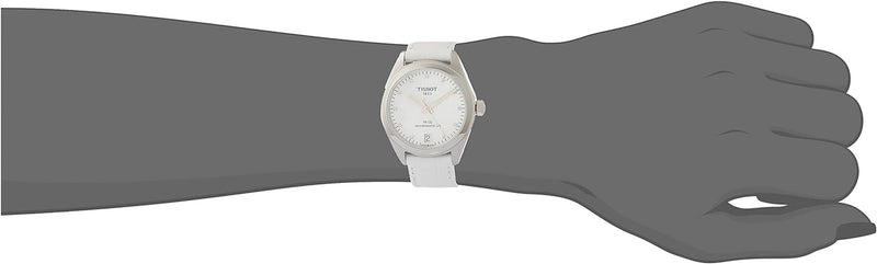Womens PR 100 Auto Lady Swiss Automatic Watch, White, Leather,16 (T1012071611600)
