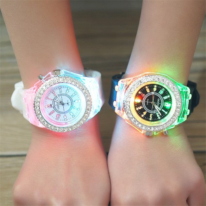 School Boy Girl Watches Electronic Colorful Light Source Sister brother Birthday kids Gift Clock Fashion Children s Wrist Watch