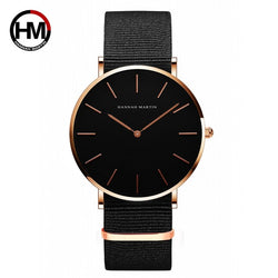 High Quality Rose Gold Dial Watch Men Leather Waterproof Wristwatch Japan Quartz Movement