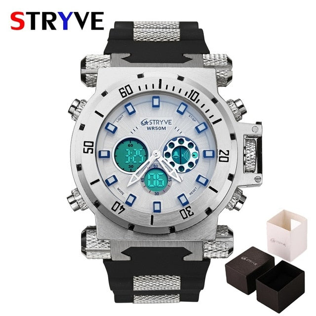 Fashion Men Military Sport Watches Mens LED Digital Waterproof Quartz Watch Male Big Dial Dual Display Clock