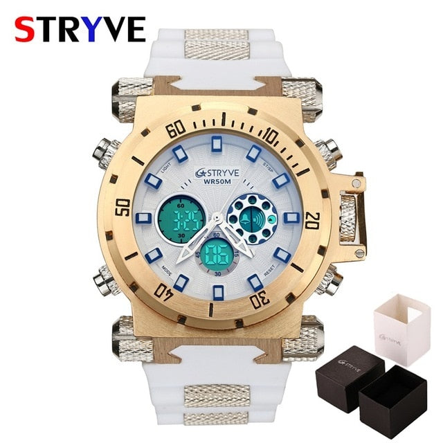 Fashion Men Military Sport Watches Mens LED Digital Waterproof Quartz Watch Male Big Dial Dual Display Clock