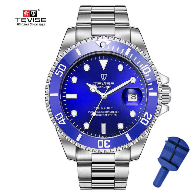 Tevise Luxury Mechanical Stainless Steel Automatic Self-Wind Watch