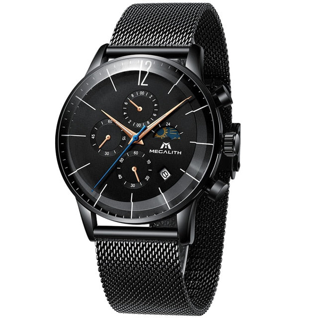 MEGALITH Fashion Mens Watches Sport Waterproof Chronograph Quartz Wristwatch